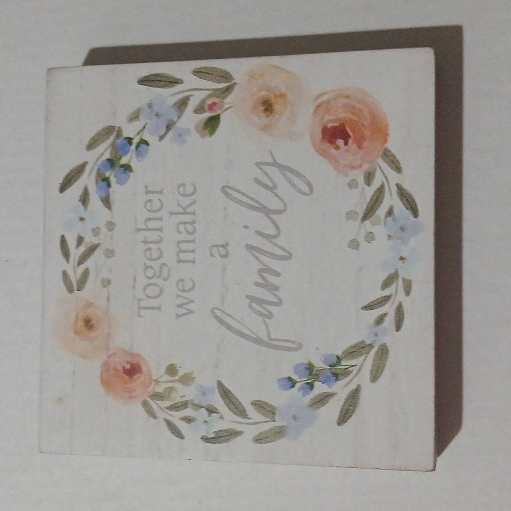 Together We Make A Family Wood Sign  Block NWT